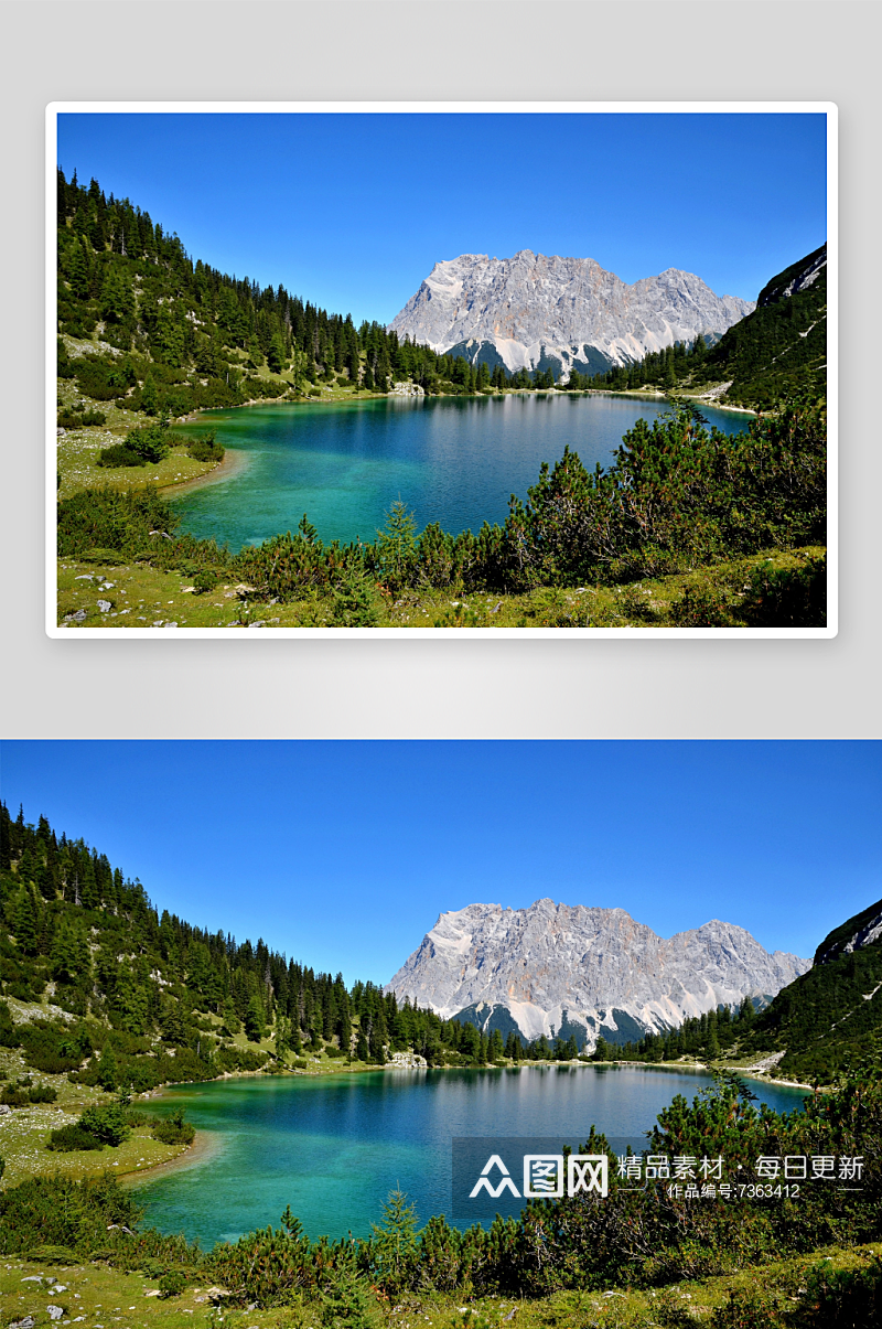 湖光山色风景摄影图素材