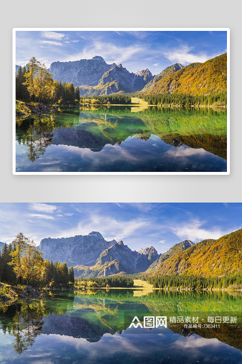 湖光山色风景摄影图素材