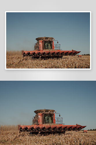 丰收季农机机械摄影图片