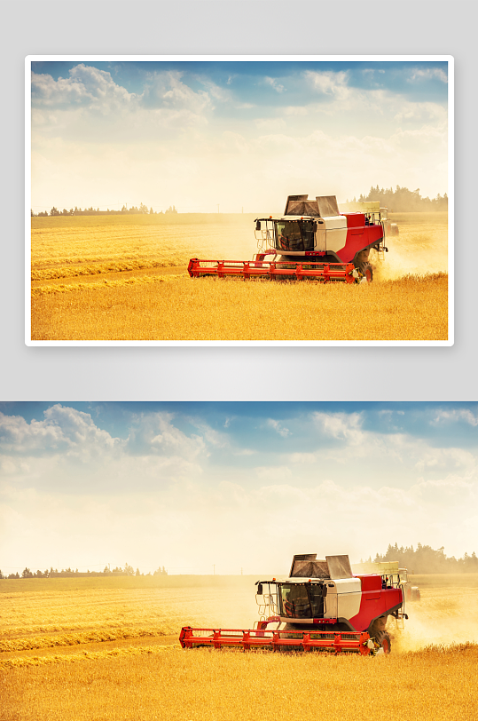 农用收割机摄影图片