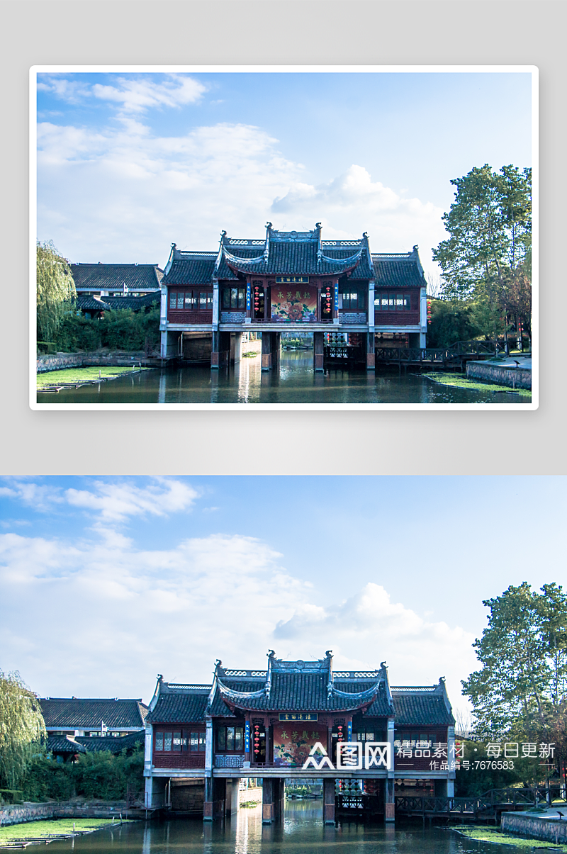 大气古镇西塘风景摄影图素材