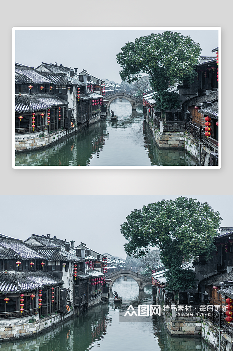 大气古镇西塘风景摄影图素材