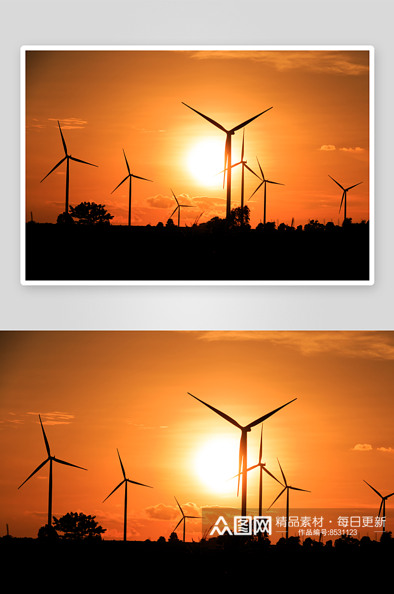 高清风力发电风景摄影图素材