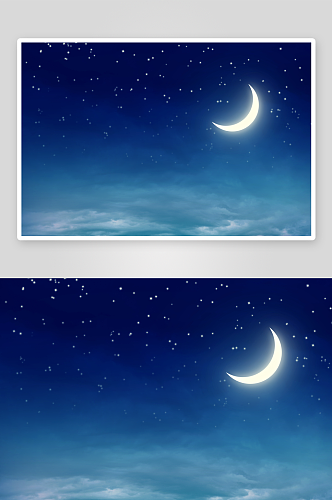 夜晚月亮风景摄影图