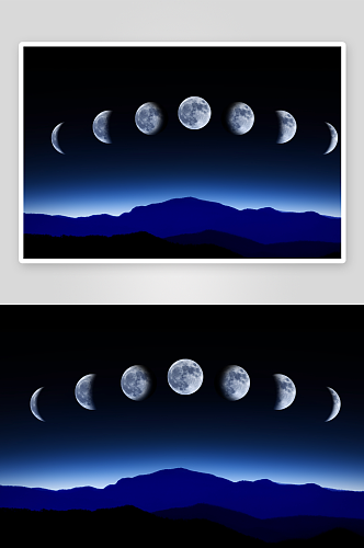 夜晚月亮风景摄影图