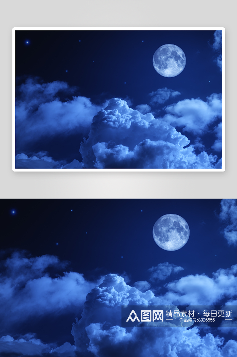 夜晚月亮风景摄影图素材