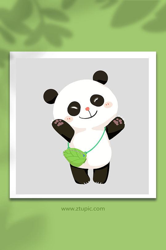 熊猫国宝绘本贴纸动物元素插画
