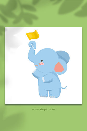 大象幼儿园贴纸动物元素插画