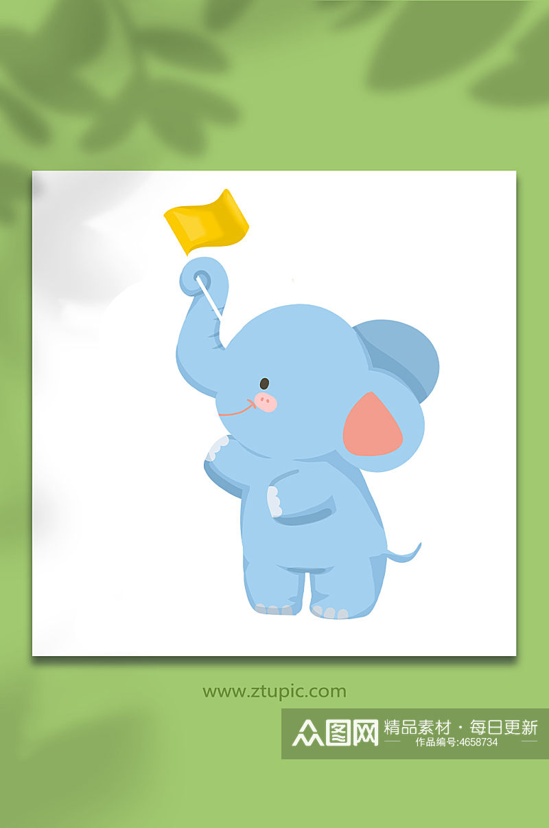 大象幼儿园贴纸动物元素插画素材