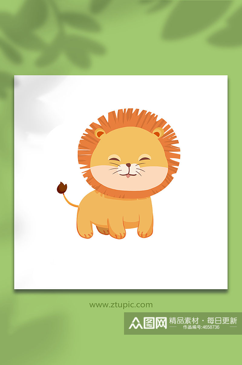 狮子动物园贴纸手账主题元素插画素材