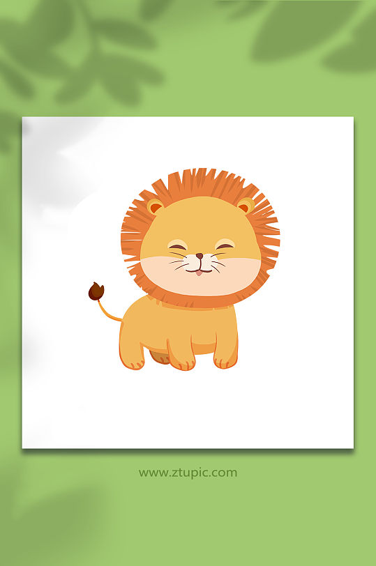 狮子动物园贴纸手账主题元素插画