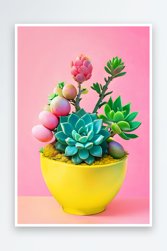 ai数字艺术抽象绿植多肉8