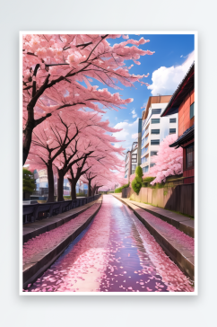 粉嫩樱花簇拥的浪漫大道1