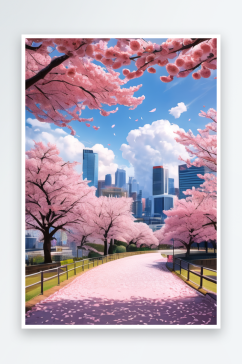 粉嫩樱花簇拥的浪漫大道2