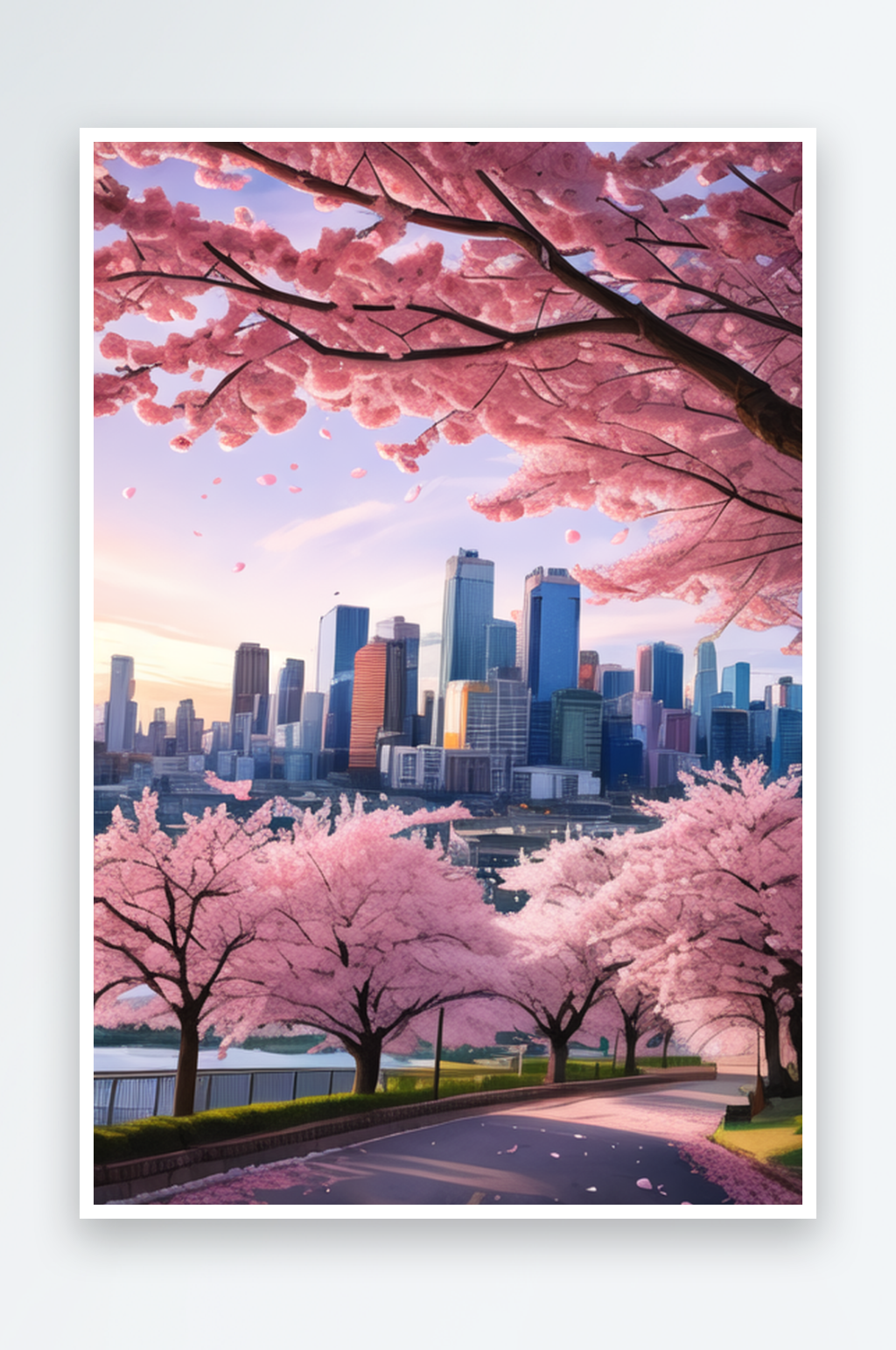 春意盎然的樱花盛放走廊素材