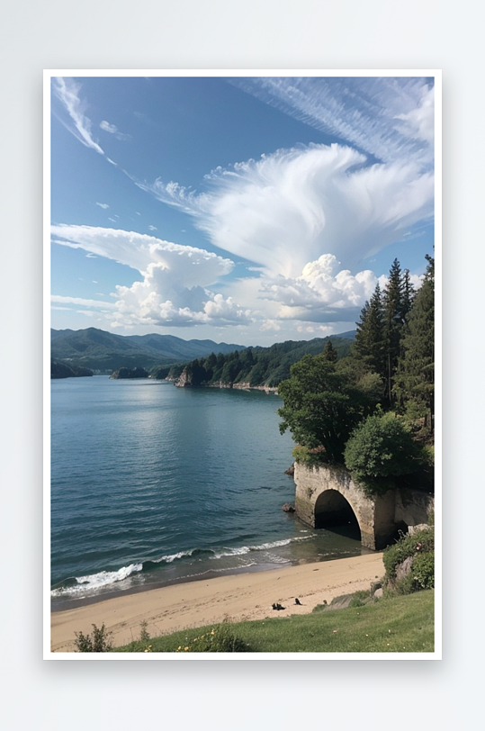 AI数字艺术山峰河流摄影图片