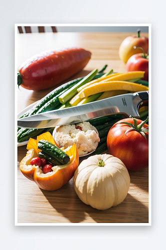 AI数字创意画作蔬菜健康食谱摄影图片