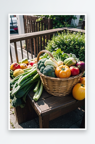 AI数字创意画作健康饮食蔬菜摄影图片