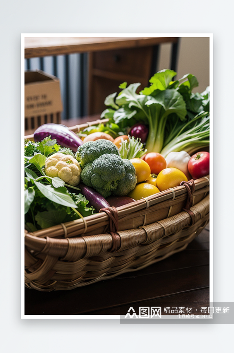 AI数字创意画作健康饮食蔬菜摄影图片素材