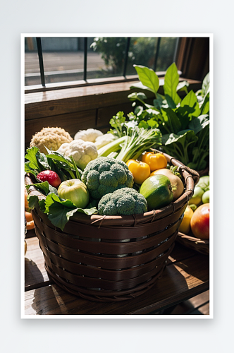 AI数字创意画作健康饮食蔬菜摄影图片