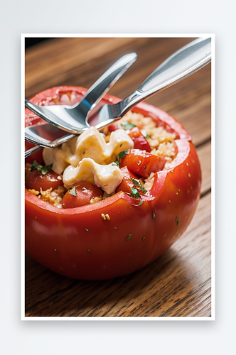 AI数字创意画作健康美味安全餐摄影图片