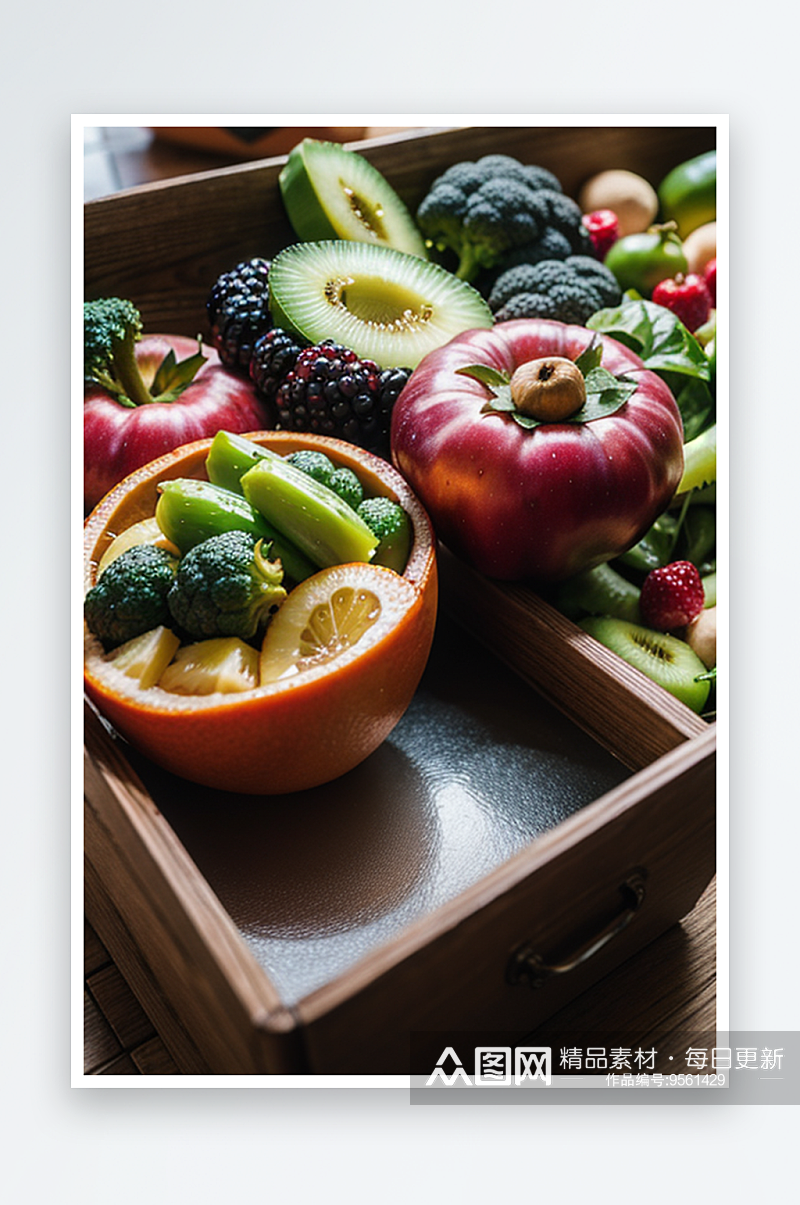 AI数字创意画作安全绿色放心食材摄影图片素材