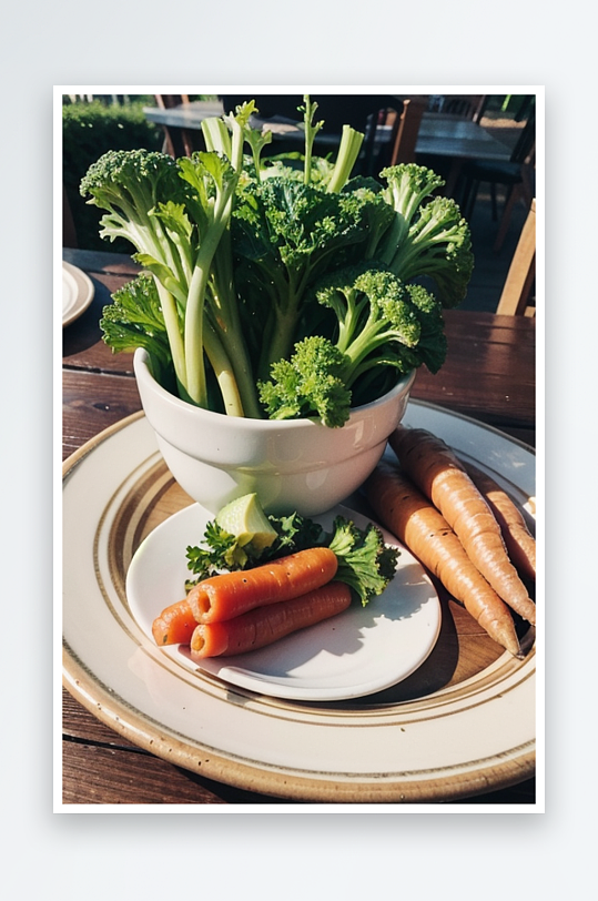 AI数字创意画作健康生活优选食材摄影图片