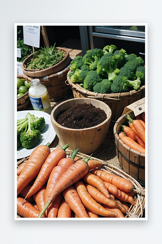 AI数字创意画作健康生活绿色食材摄影图片