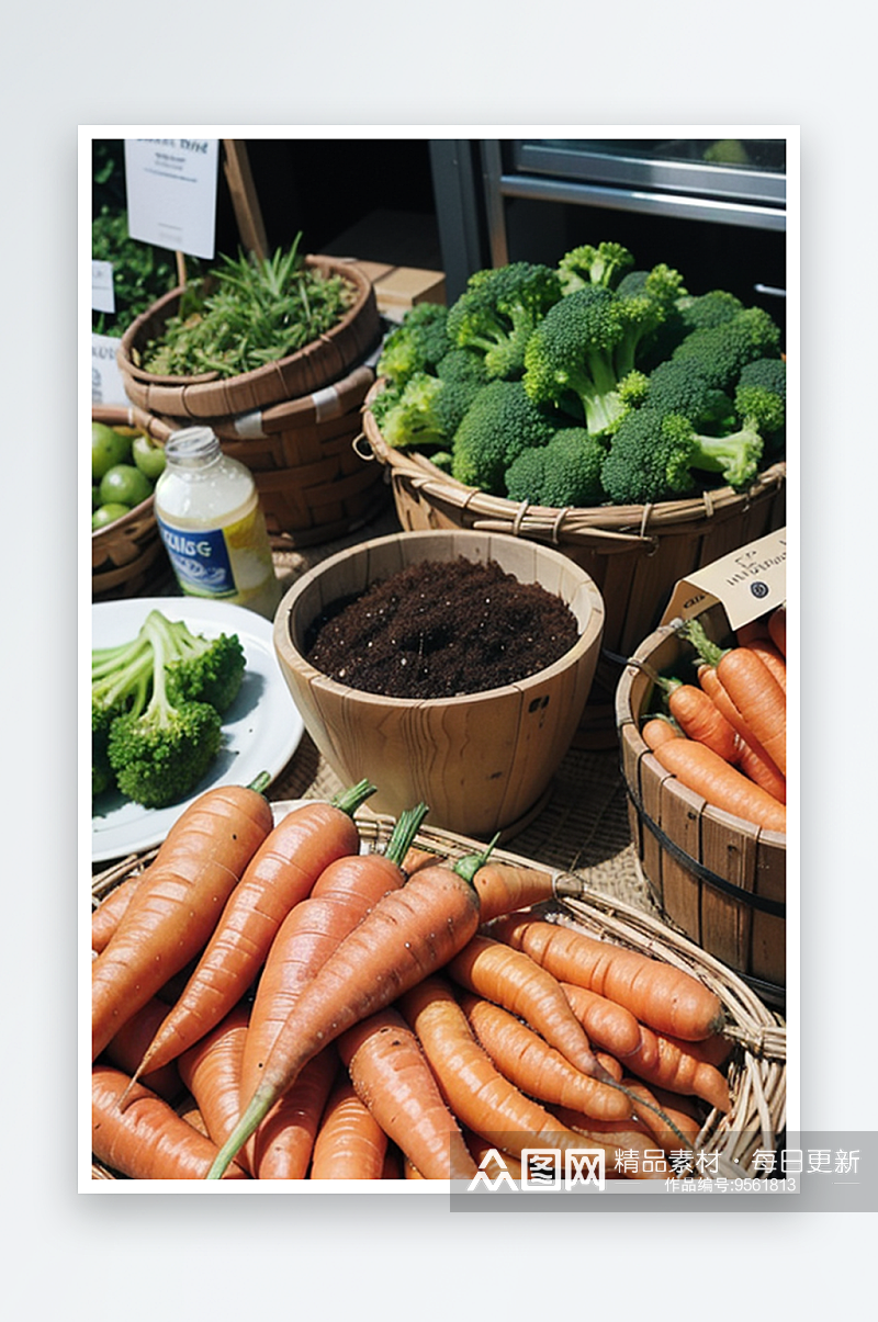 AI数字创意画作健康生活绿色食材摄影图片素材