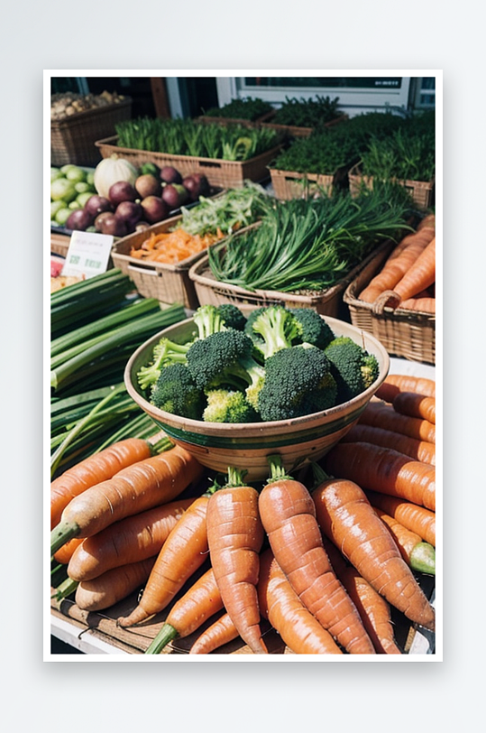AI数字创意画作健康生活绿色食材摄影图片