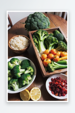 AI数字创意画作健康保障安全食材摄影图片