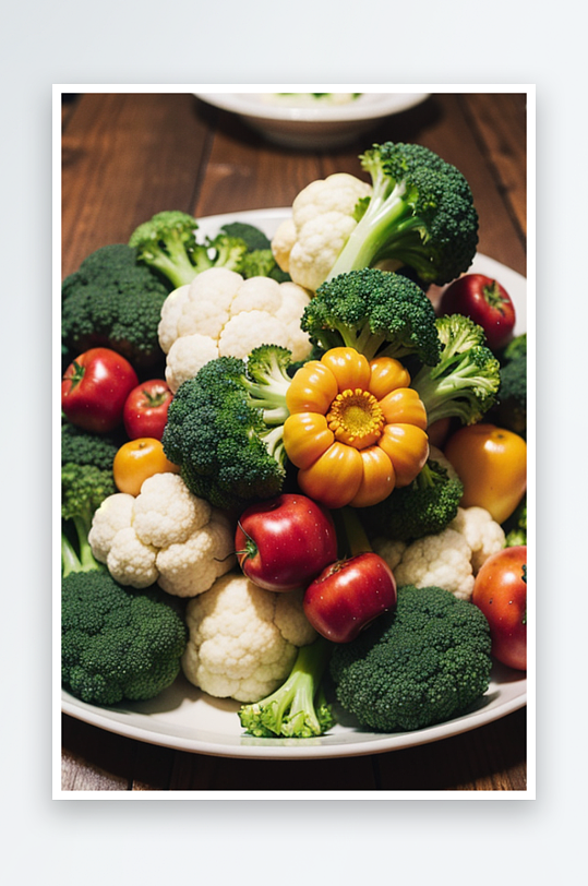 AI数字创意画作健康保障安全食材摄影图片