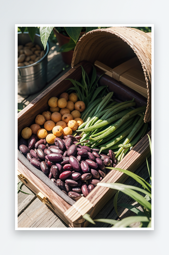 AI数字创意画作健康优选生态食材摄影图片