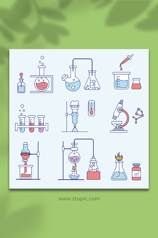 医疗化学实验室生物科技物品元素插画