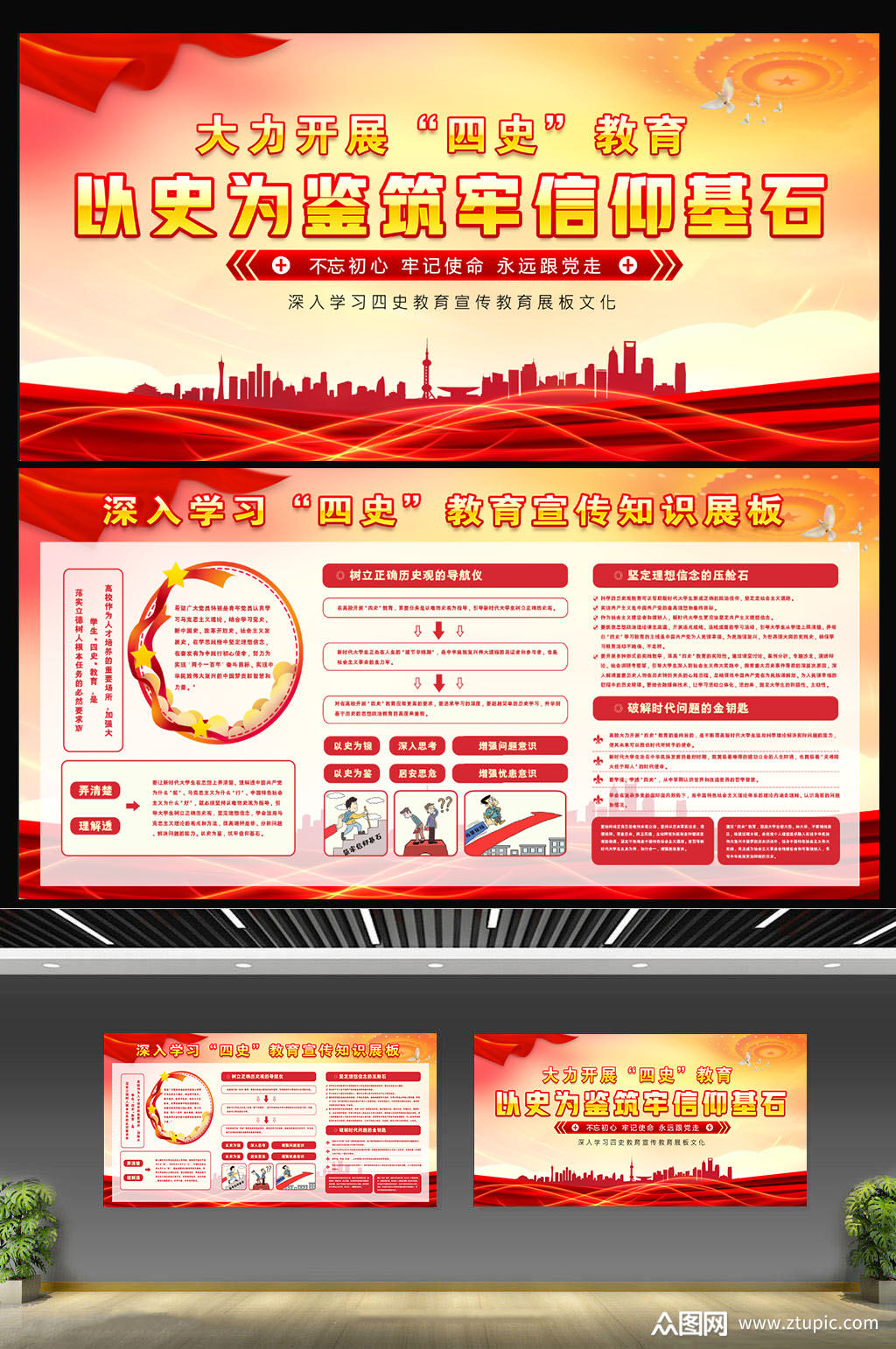 四史教育宣传展板