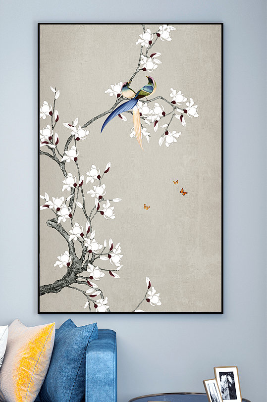 墙角数枝梅装饰画-众图网