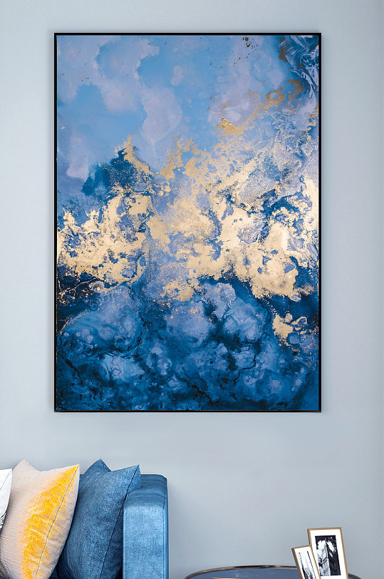 蓝色天空纹理装饰画