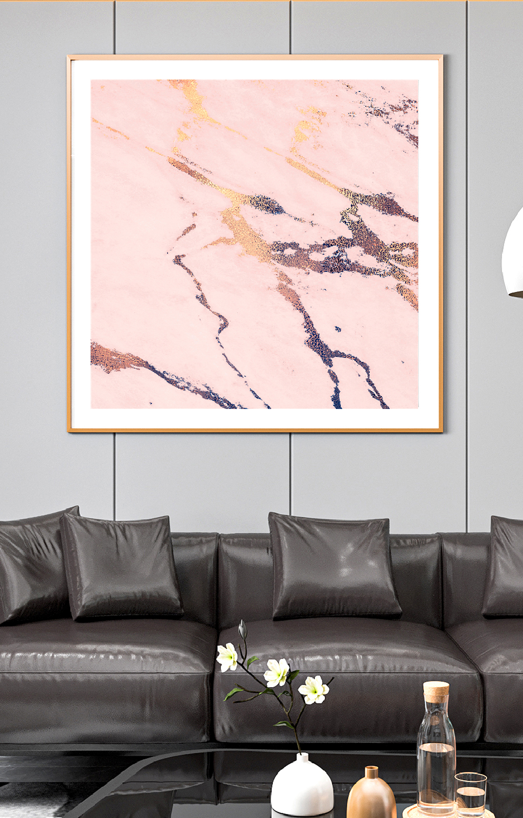 ins风轻奢粉色大理石