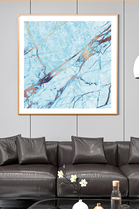 Ins风轻奢蓝色烫金背景