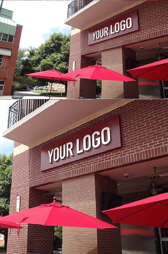 户外欧式高端小区便利店门头律师事务所门头样机效果图