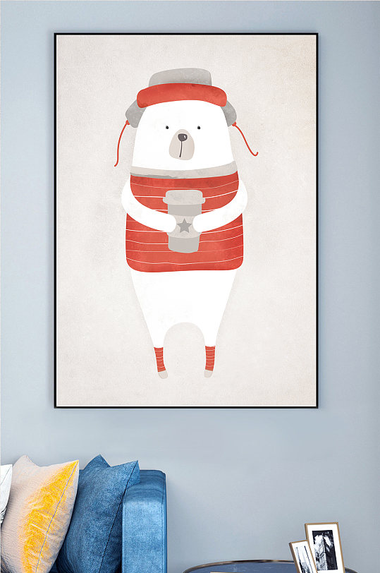 简欧可爱动物装饰画