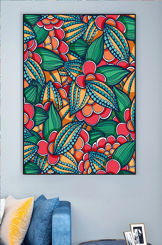 彩色碎花时尚装饰画