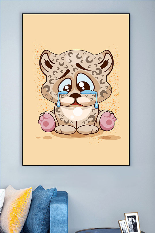 可爱动物插画装饰画