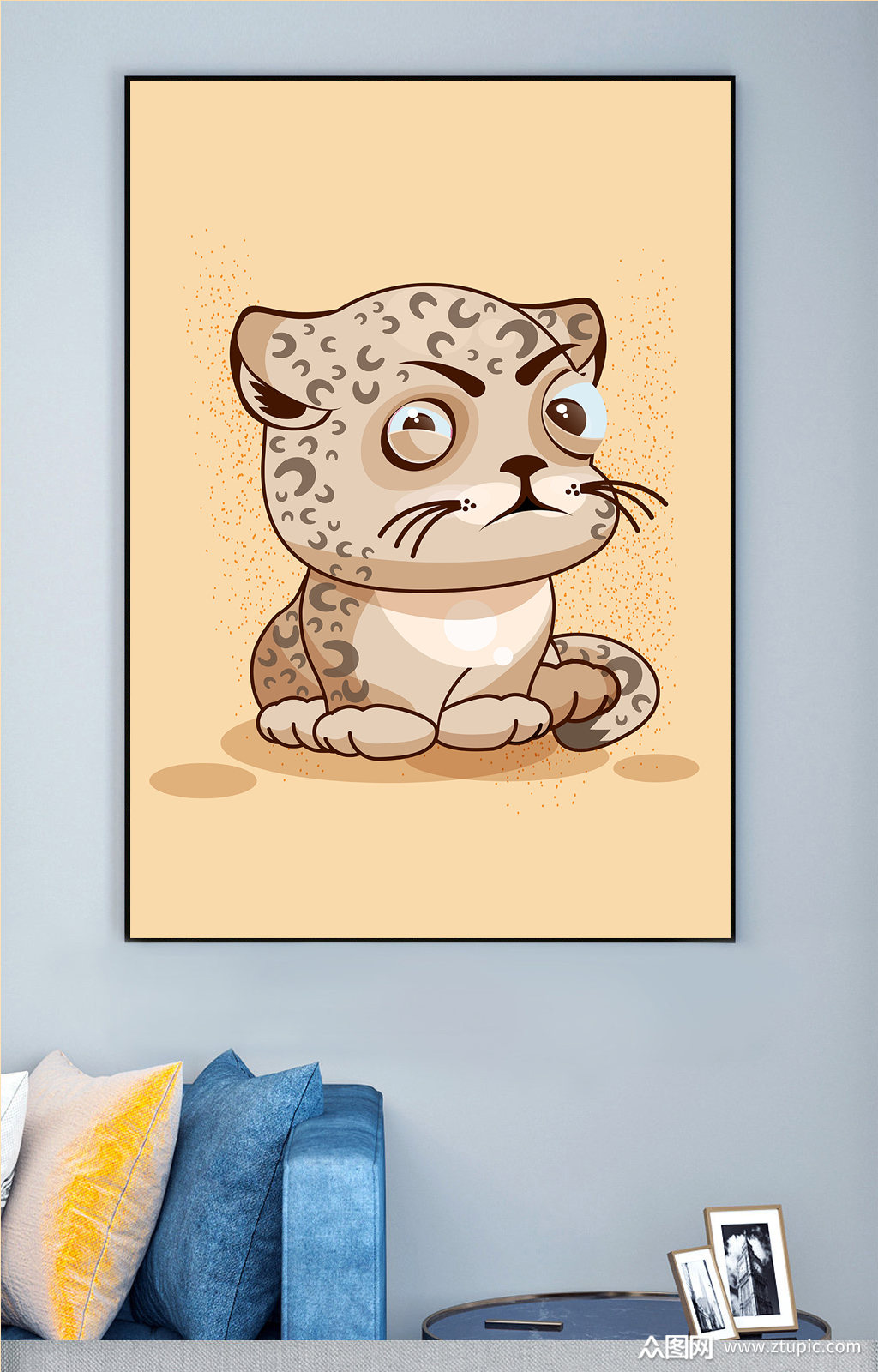 可爱小豹子装饰画