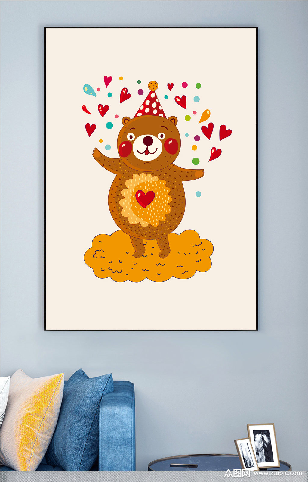 萌物杂技熊装饰画素材