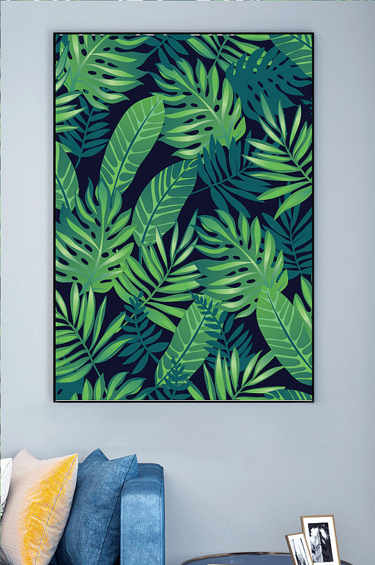 绿色叶子小清晰装饰画