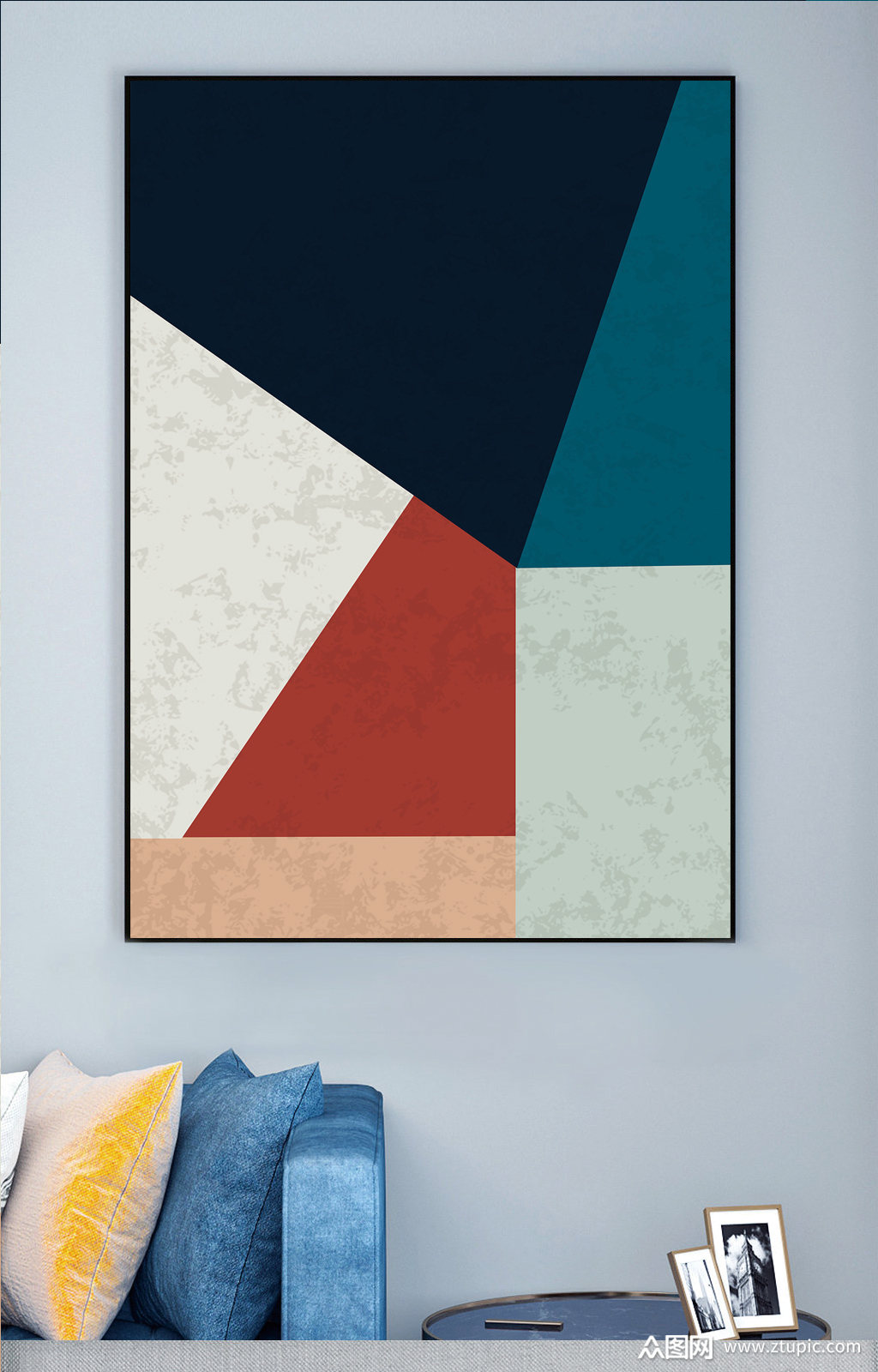 几何彩色板块装饰画