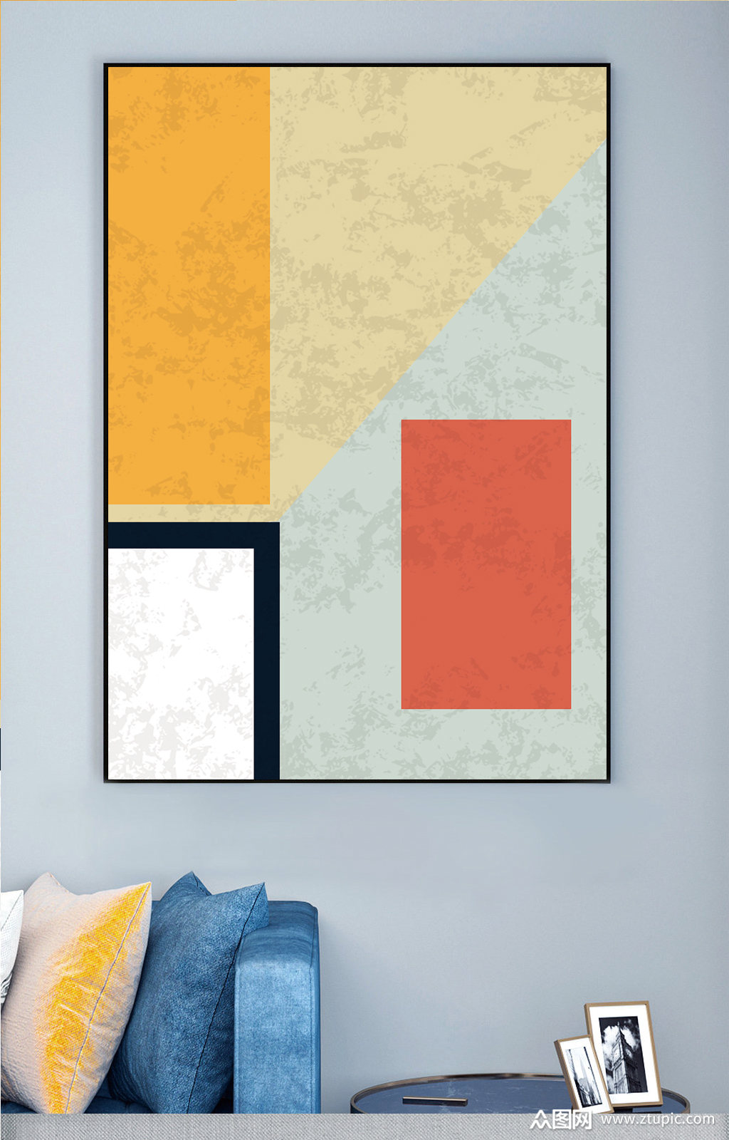 简欧彩色几何装饰画