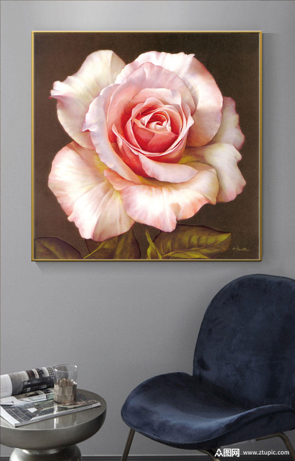 玫瑰油画艺术酒店装饰画