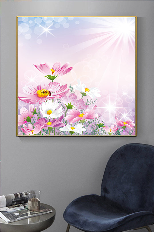 梦幻华丽花卉装饰画-众图网